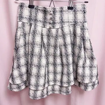 트위드 더블 플레어 스커트 evelyn 프렌치 걸리시 스나계 양산형