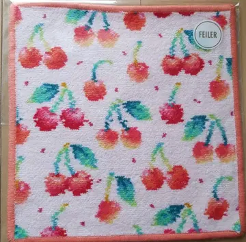 페일러 체리 도트 타월 손수건 페일 핑크 x 애프리콧 새상품