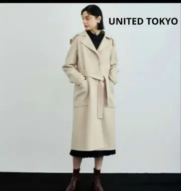 UNITED TOKYO 베이지 롱 코트