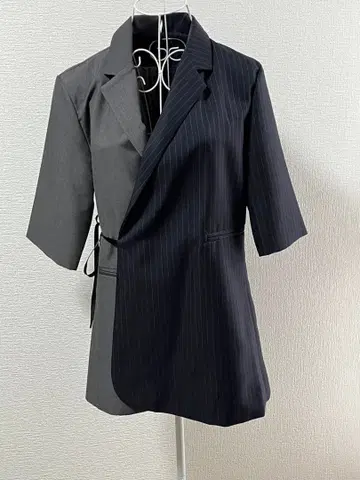 투톤 컬러 반팔 테일러드 자켓