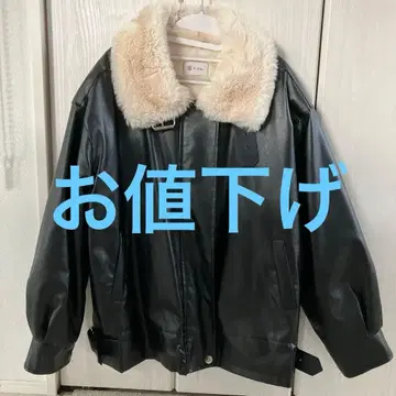 인조 가죽 퍼 자켓 블랙