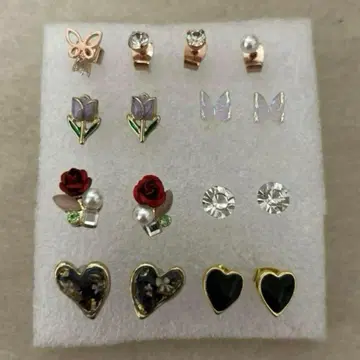 귀걸이 투명 귀걸이 하트 꽃 장미 튤립 나비 묶음 판매