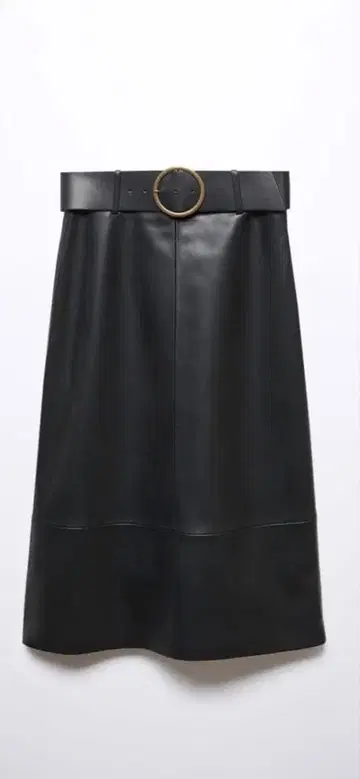 ( 새상품 ) MANGO 블랙 미들 기장 플레어 스커트 링 벨트