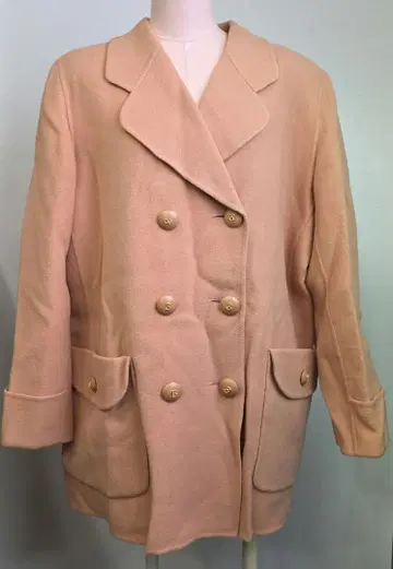 [ 새상품 ] BIKI 핑크 더블 브레스트 코트 피코네 y50