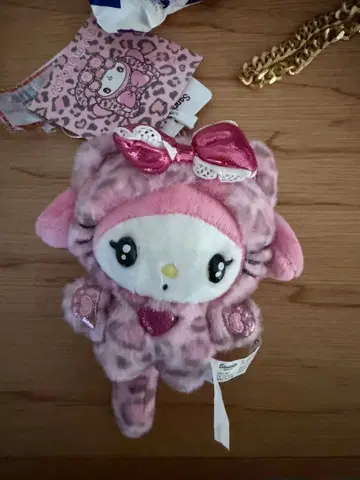 산리오 레오파드 무늬 봉제 인형 키링