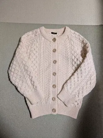 에스트네이션 케이블 짜임 니트 가디건 크림색