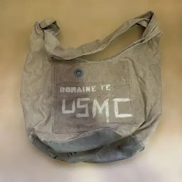 USMC 로고 카키 숄더백