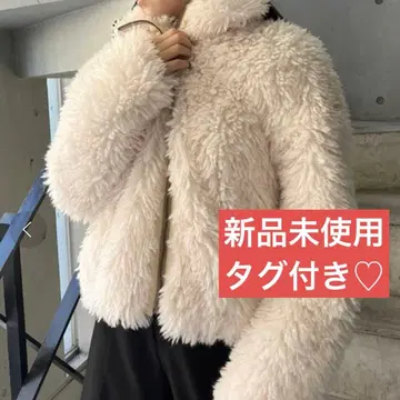 RAY CASSIN 퍼 블루종 보아 블루종 차콜 그레이