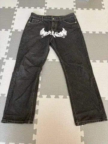 유니크 디자인 다크 그레이 데님 팬츠