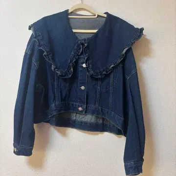 LYEON 프릴 옷깃 데님 자켓