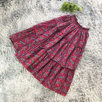 LauraAshley [ L 상당 ] 영국제 꽃무늬 티어드 플레어 스커트