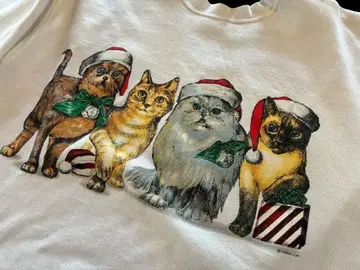 90s ONEITA 고양이 프린트 맨투맨 XL 양면 프린트