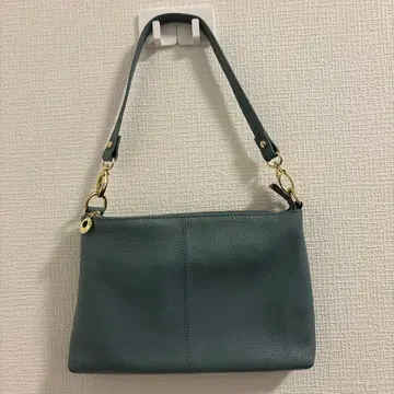 그린 가죽 숄더백