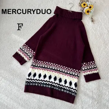 [ MERCURYDUO 머큐리 듀오 ] 노르딕 무늬 니트 원피스 F