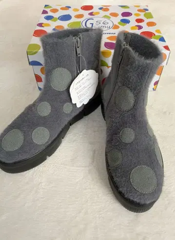 GomuGomu 그레이 도트 무늬 숏부츠