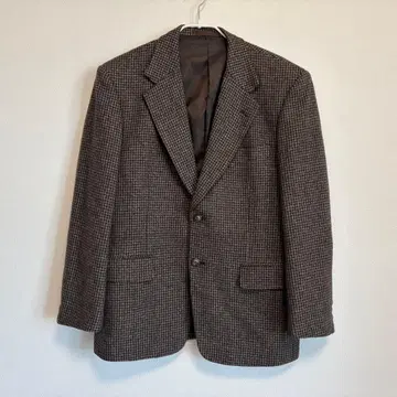 캐시미어 캐시미어 100% 테일러드 자켓 하운드투스 체크 브라운 브라운