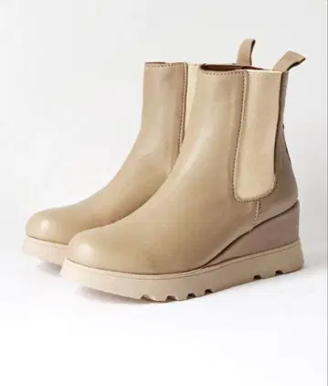 미사용 새상품 BUENO 천연 가죽 웨지솔 사이드 고어 부츠 Z7200