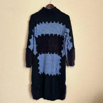 teasi 패치워크 터틀넥 니트 원피스