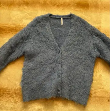 푹신푹신 파란색 가디건