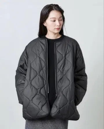 MARW UNITED ARROWS 퀼팅 미들 코트 블랙 38