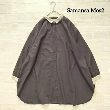 사만사 모스모스 클레릭 프론트 오픈 튜닉 블라우스 F