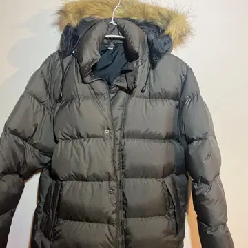 다운 자켓 탈부착 후드 유니클로 올리브