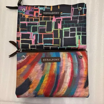 HERALBONY 트래블 파우치 멀티 컬러 디자인 2개 세트 1