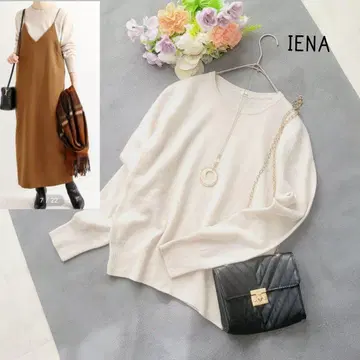 새상품급*이에나*라이트 베이지*캐시미어 크루넥 풀오버