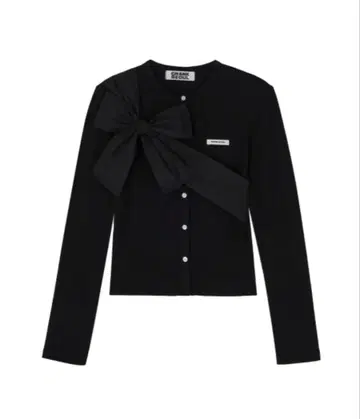 택 포함 미사용 새상품 CRANK 리본 블랙 긴팔 가디건