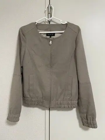 INDIVI 노카라 자켓 38 그레이