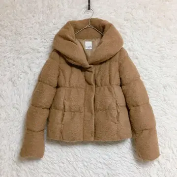 [ 히어즈 ] 다운 자켓 (S) 울 모헤어 혼방 숏 기장 카멜