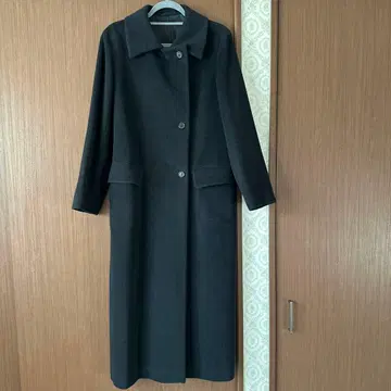 다크 그레이 롱 코트 버튼 포함