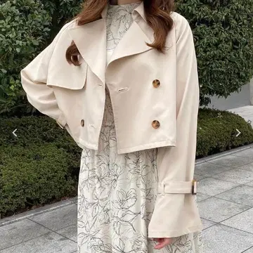 INGNI 숏 기장 트렌치코트 아이보리 여성용 M 사이즈