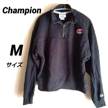 Champion 블랙 집업 트레이닝복 자수 로고 캐주얼