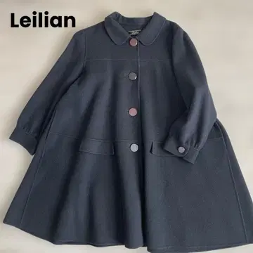 Leilian 레리안 코트 A라인 울 코트 피 코트 블랙