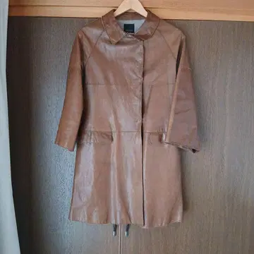 DAMA collection 브라운 가죽 트렌치코트