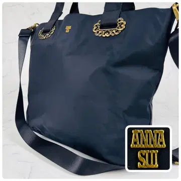 미사용품급 안나수이 2way 토트백 라운디 올 패턴 꽃무늬 A4 블랙