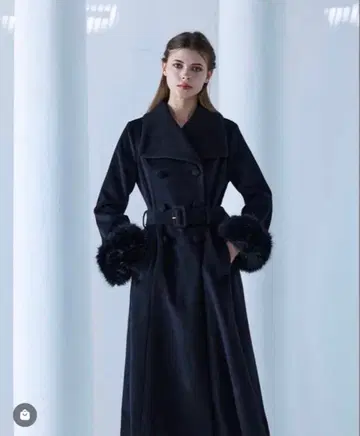 완판 Riu 블랙 롱 코트 Principal icon coat