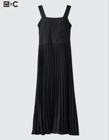 새상품 유니클로C 플리츠 스트랩 원피스