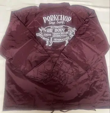 포크찹 버건디 나일론 자켓