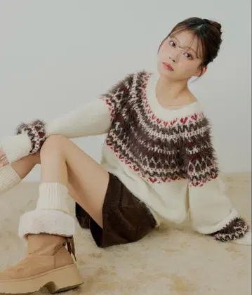 chico 노르딕 무늬 니트 스웨터