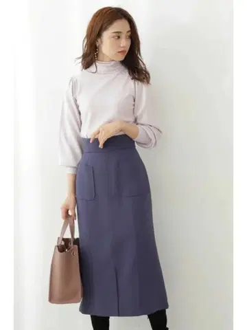 세미 머메이드 컬러 타이트 스커트