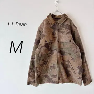 엘엘빈 자켓 카모 패턴 풀 집업 구제 의류 울 혼방 베이지 M