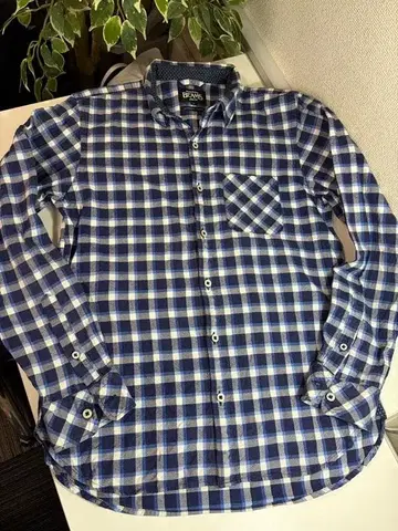 컨디션 최상 BEAMS 빔즈 긴팔 체크 셔츠 면 100% M 블루