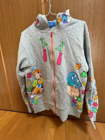 Disney 풀 집업 후드티 그레이