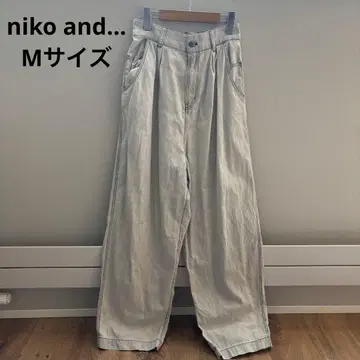 니코앤드 와이드 팬츠 데님 배럴 팬츠 M