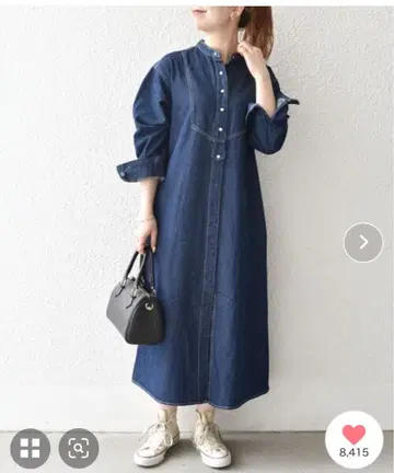 SHIPS any 데님 부잠 셔츠 원피스
