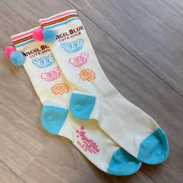 새상품 헤이세이 레트로 당시 구매품 엔젤 블루 ANGEL BLUE 양말