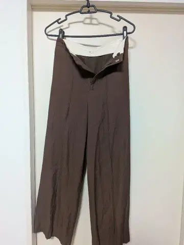 FRAY I.D 브라운 와이드 팬츠