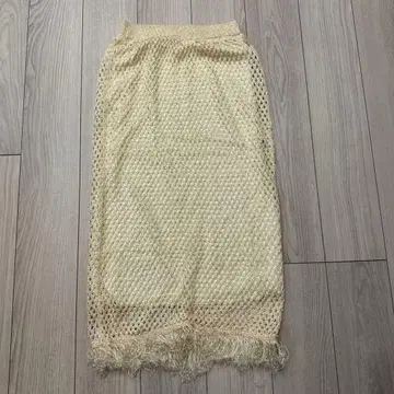 Bab 프린지 장식 라메 롱 스커트